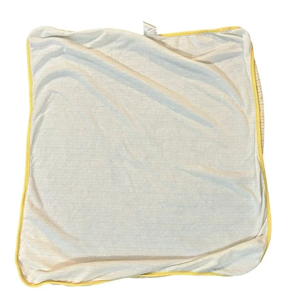 Babies R Us Baby Blanket 24x28 Striped Yellow Trim Hooded Geoffrey 2012 Cozy